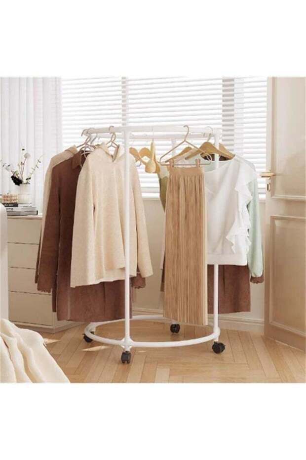 Metal Clothes Hanger Organizer, Clothes Rack with Wheels, Hexagonal Rolling Clothing Rack for Hanging Clothes, Garment Storage for Bedroom, Laundry, Balcony