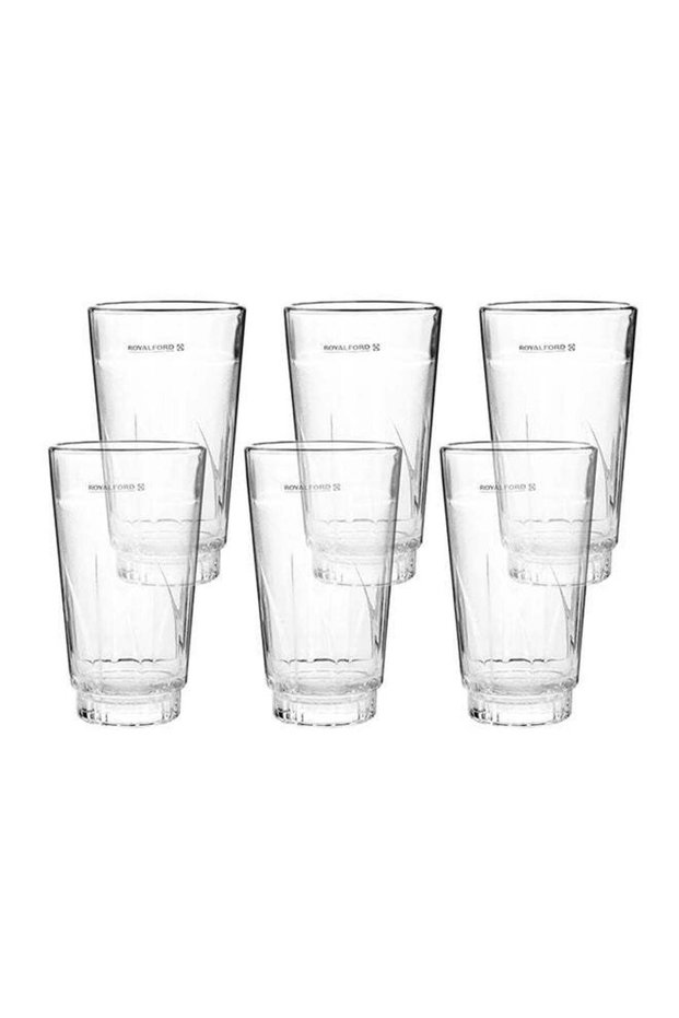 Royalford 375 ml Portable Glass Tumbler Set (Set of 6),Drinking Glass Cups | Ideal for Party, Picnic, BBQ, Camping, Garden, Serve Water, Wine, Whisky | Clear | RF2654 Clear 375 mml