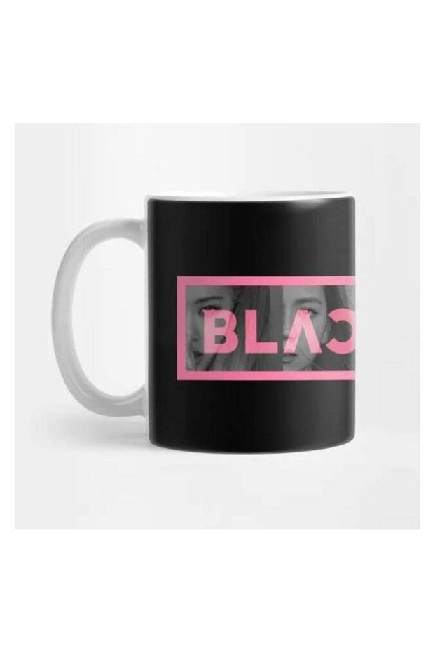 Black pink kpop coffee mug black / white 11 ounces