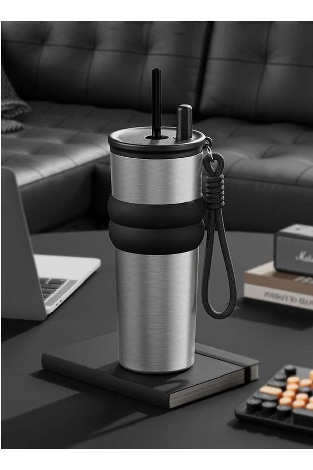 750ml Stainless Steel Tumbler - Leak-Proof Straw Lid | Maintains Hot & Cold Temperatures for Hours | Perfect for Coffee, Tea, Smoothies | Great for Travel, Car, Office and Home Use