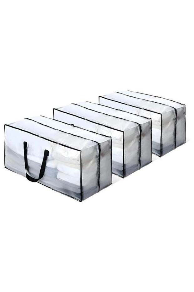 3Pcs Moving Bags, Storage Bags with Zipper & Handles, Foldable Clothes Storage Bags, Space-Saving, Waterproof and Dustproof,Sturdy and Durable,for Moving, Camping, Travel,74x34x36cm