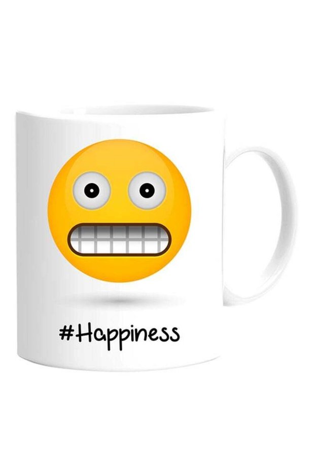 Happiness Emoji Printed Mug White