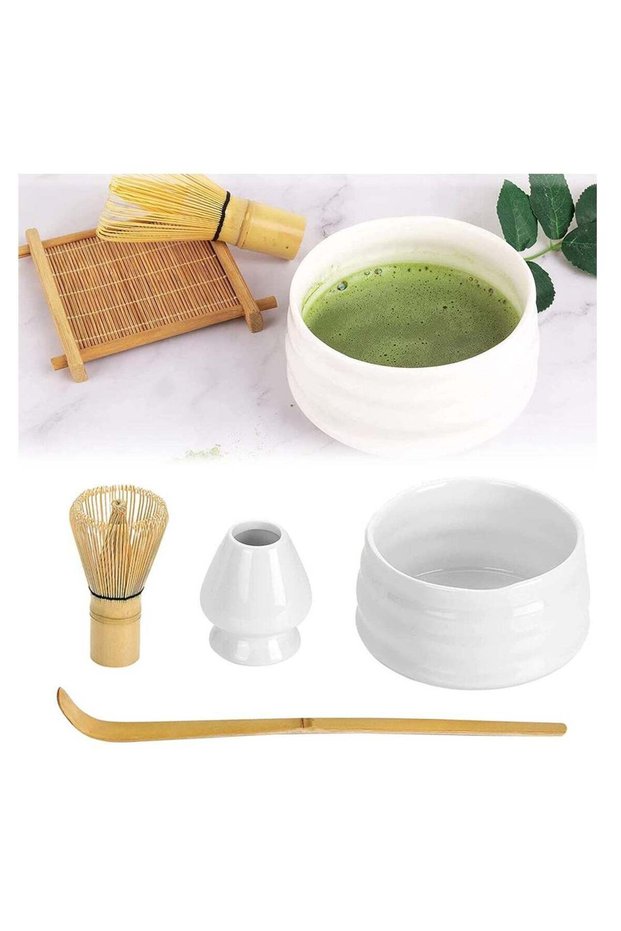 Japanese Matcha Tea Set - Authentic Matcha Ceremony Accessories: Matcha Whisk, Ceramic Bowl and Whisk Holder, Traditional Scoop - The Perfect Set for Traditional Matcha Preparation
