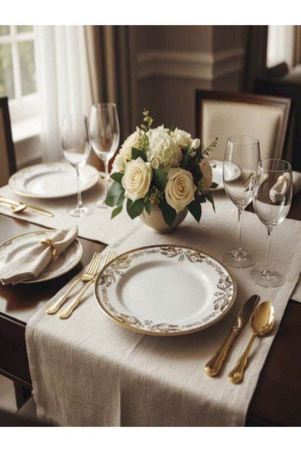 Angela Porcelain Side Plate 19 cmWhite with Elegant Gold Flower Pattern, Luxury Tableware