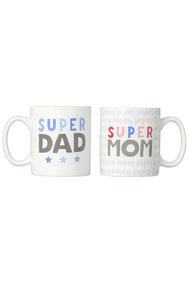 Super Mom and Super Dad Mug Gift Set, New Parents Gifts, Expecting Parents.