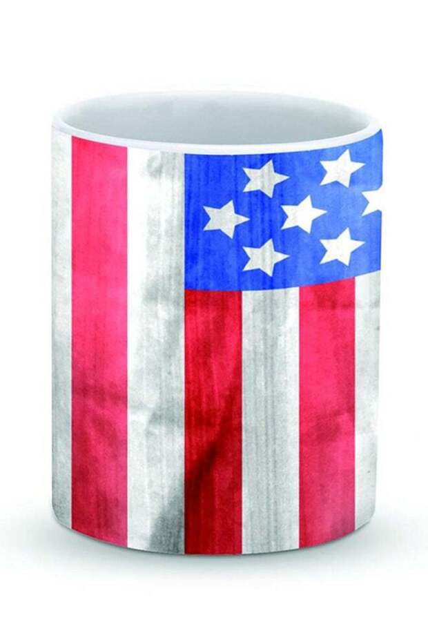 Premium USA Grunge Flag Designer Mug Red/White/Blue 325ml