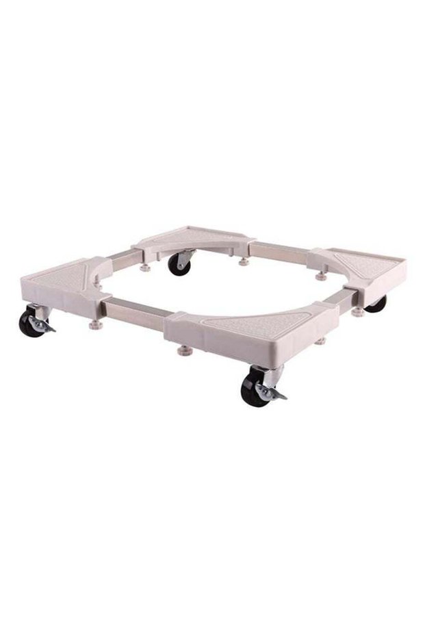 Plastic Stand With 4 Wheels Off White Medium