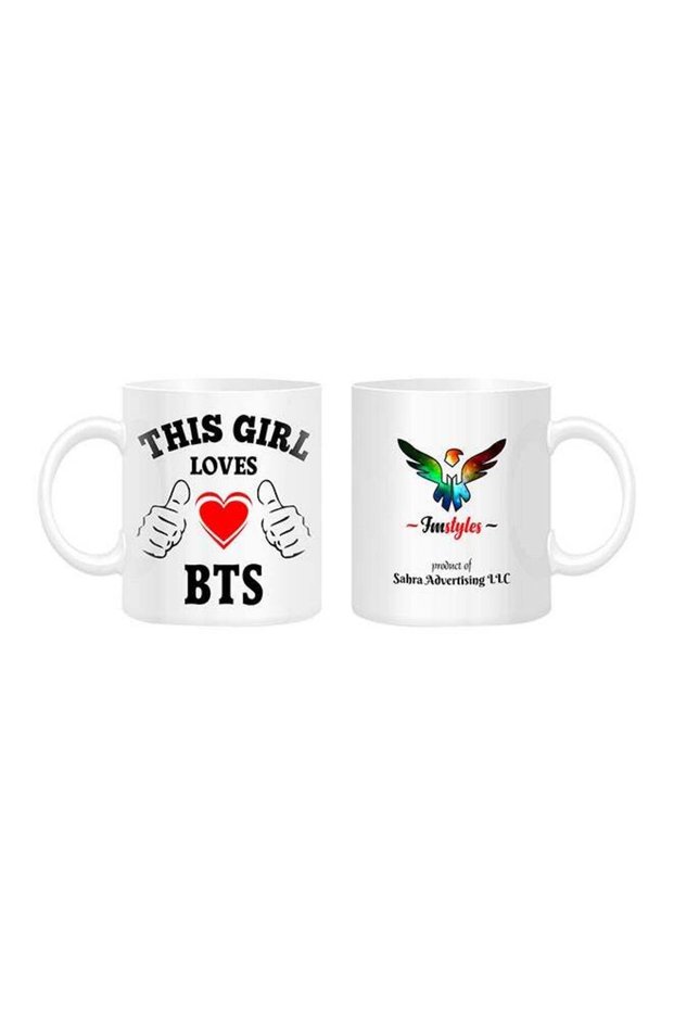 This Girl Loves BTS Printed Mug White/Black/Red