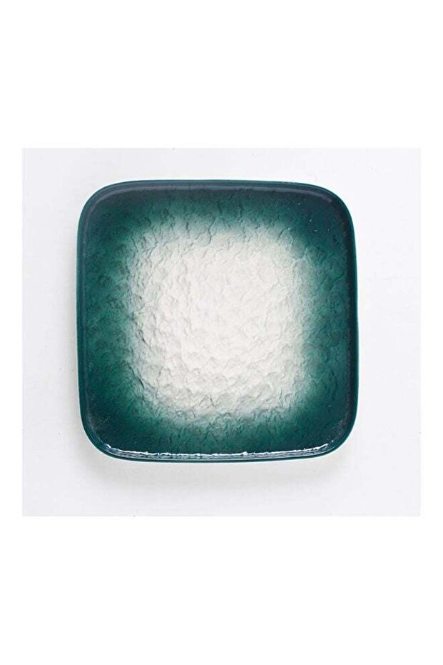 Stone Pattern Ceramic Square Plate Green/White 25.5 x 25.5 x 2cm