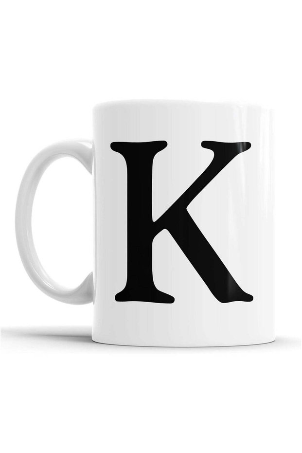 Alphabet Mug Letter Mugs Initial Coffee Cup Birthday Fathers Day Gift (Letter K)