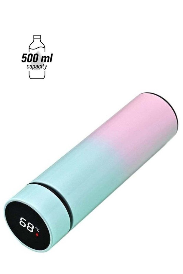 Stainless Steel LED Smart Temperature Display Vacuum Thermo Bottle Multicolour 500ml
