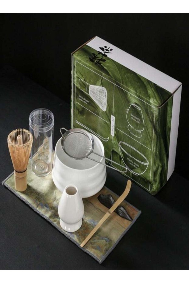 7-Piece Traditional Handmade Matcha Tea Whisk and Bowl Tool Gift Kit