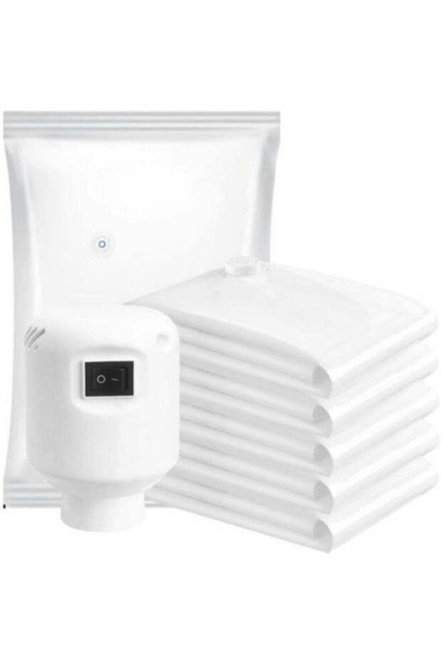 Vacuum Storage Bags Set with Electric Pump, Space Saver Sealer Bags, Airtight Compression Bags for Clothes, Pillows, Comforters, Blankets, Bedding 70x50cm