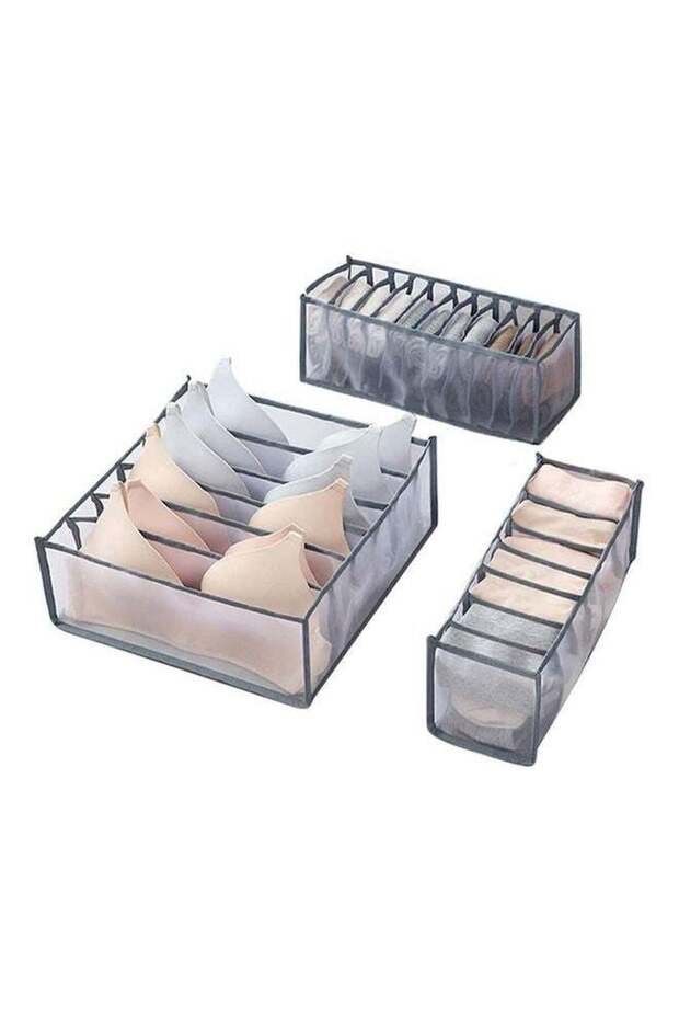 3 Pack Foldable Drawer Organizer, Closet Organizer Drawer Suitable For Underwear/Underpants/Socks/Bra/Panties/Ties Multicolour