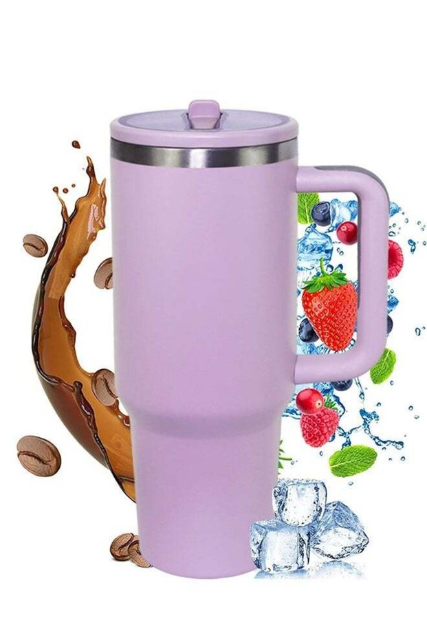 40oz Water Bottle with Handle & Flip Straw Leakproof 1200ml Tumbler Reusable Insulated Stainless Steel Travel Cup