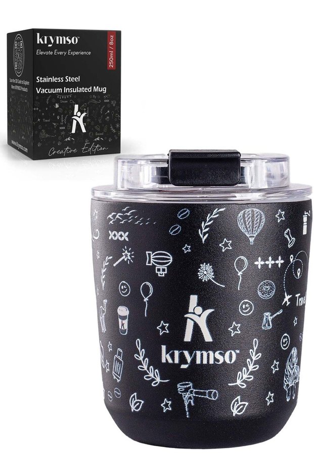 250ml Travel Coffee Mug, Stainless Steel Coffee Mug Insulated Tumbler, Thermos Flask, Double Wall Thermal Coffee Cup, Travel Mug with Leakproof Lid