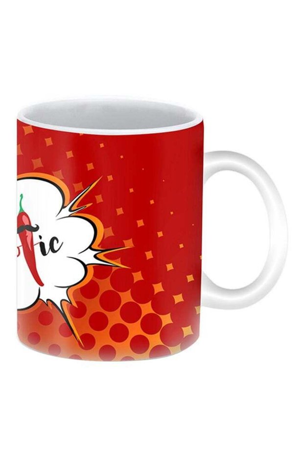 Psychotic Premium Design Printed Mug Red/Orange/White