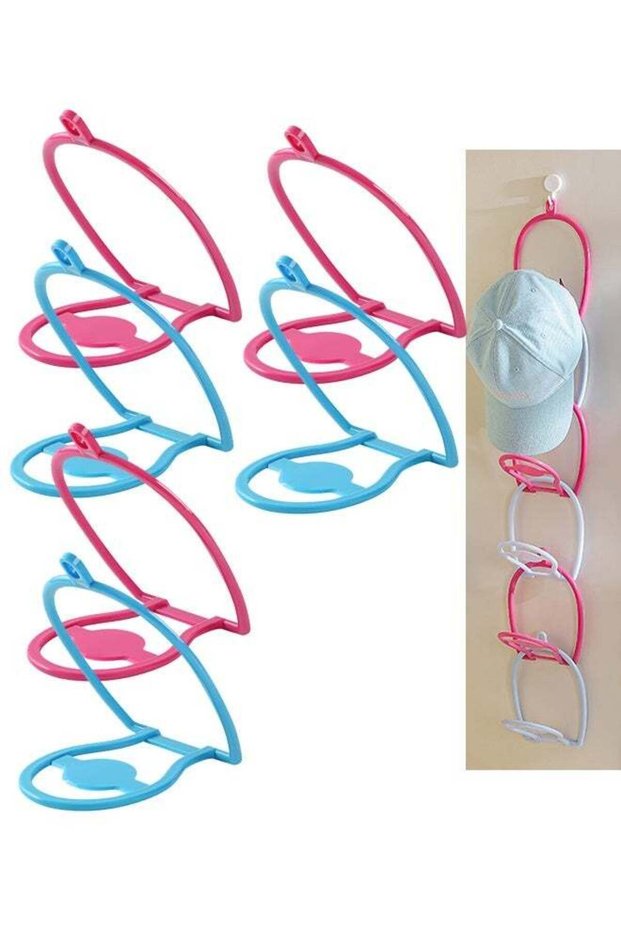 6 Packs Hat Hangers for Closet, Premium Hat Organizer for Baseball Caps, Cap Rack for Organizers and Storage, Space Saving Hangers Holder Usable for Belt, Scarf, Tie, Bra, Purse