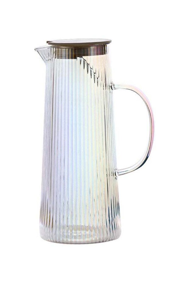 Nordic Style Striped Glass Jug Multicolour 9.5x9.5x25cm