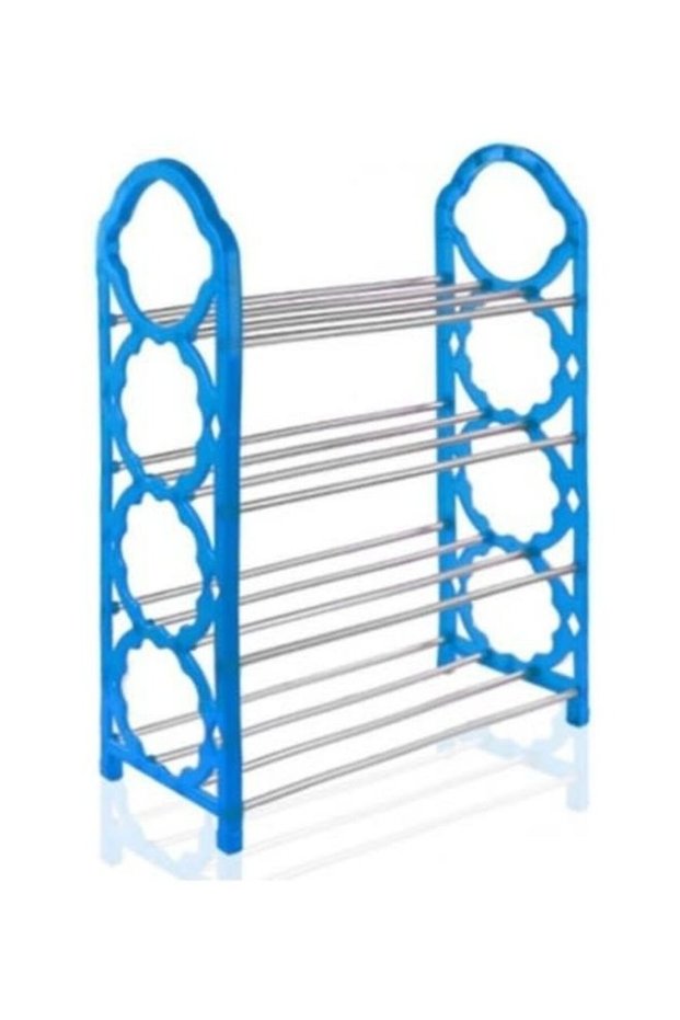 4-Tier Shoe Rack Silver/Blue