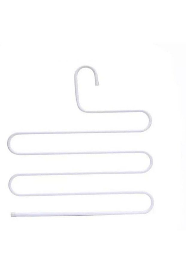 S-Shaped 5-Layered Clothes Hanger White 36cm