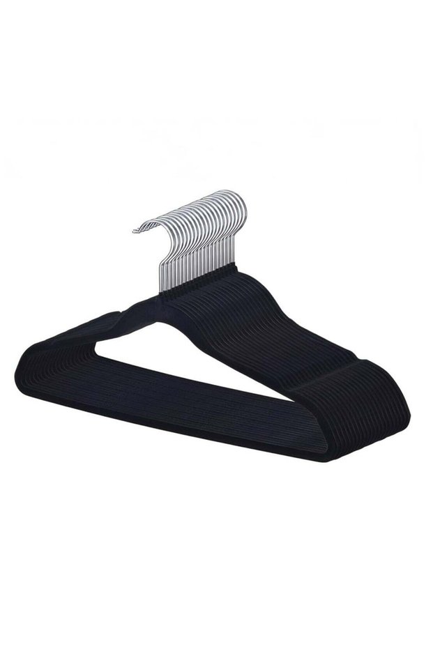5 Pieces Non-Slip Velvet 360 Degree Swivel Hangers Set Black