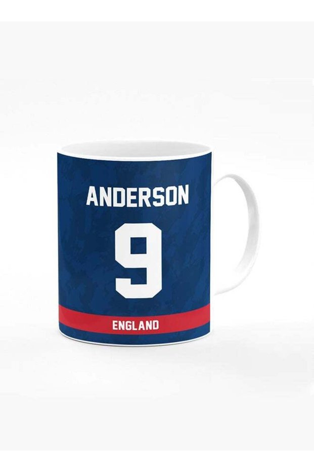 Designer Printed Coffee Mug with Heavy Duty Handle 11oz Ceramic Personalised Gift Mugs Cup [Microwave Safe & Dishwasher Proof ] - Cricket Player - James Anderson, Jersey Number - 9