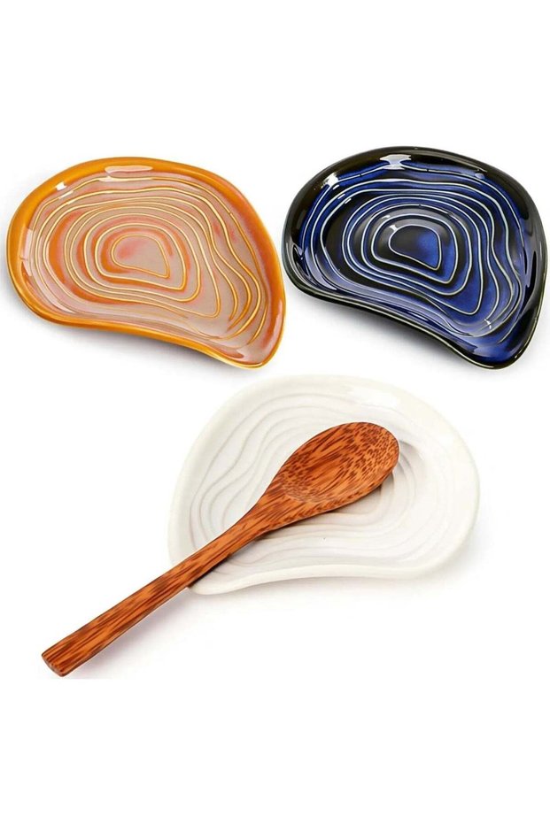 Spoon Rest, 5.7" Utensil Holder for Stove Top, Durable Heat-Resistant Cooking Spoon & Spatula Rack, Dishwasher Safe, Kitchen Counter Storage, Home Decor, 3 Pack