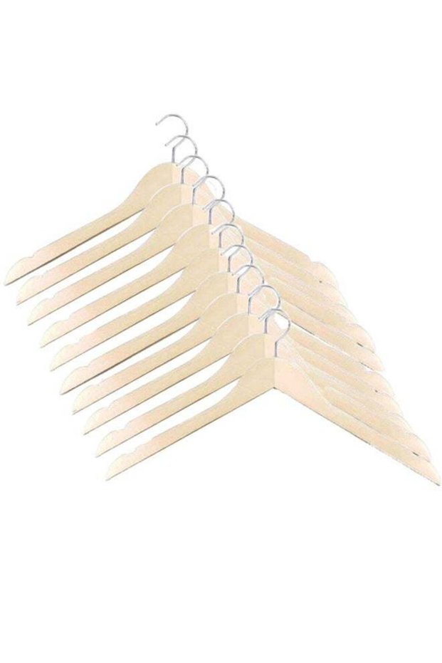 Pack of 10 Non-Slip Wooden Hangers