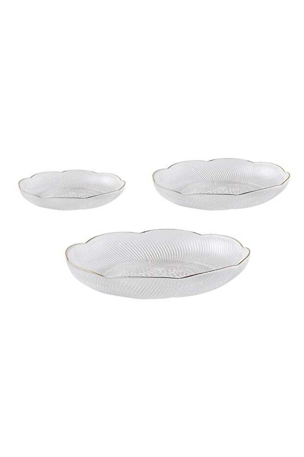 3-Piece Glass Plate Set Clear
