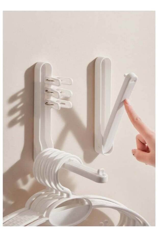 No-Drilling Hanger Organizer Rack, Foldable Multi-Function Hanger Storage Holder, Bedroom Space-Saving Wall Mount With 2.5kg Capacity, Non-Slip Design