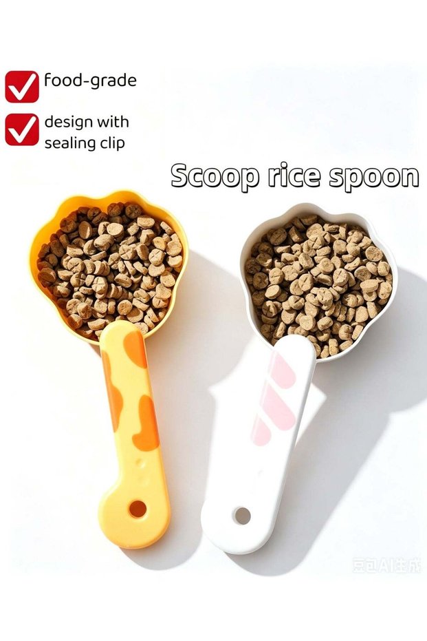 Multifunctional Rice Scoop, Cute Shape Design with Sealing Clip Function, Multifunctional Rice Scoop, Cute Shape Design with Sealing Clip Function, Household Kitchen Utensil