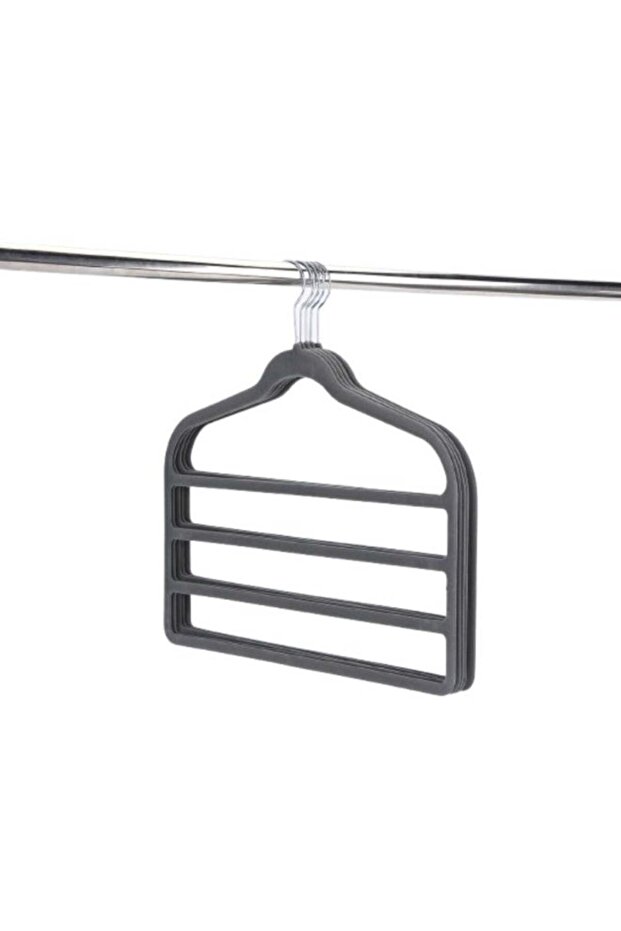 Homesmiths Velvet Pant Hangers – 2-Pack, Grey, Non-Slip Multi-Layer Hangers, Space-Saving Closet Organizer for Pants, Jeans, Trousers, Scarves