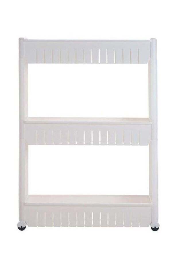 3 Tier Kitchen Rack Off White Medium