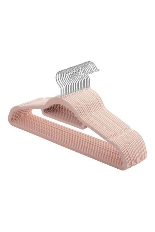 30-Piece Non Slip Velvet Hangers Pink 42x22cm