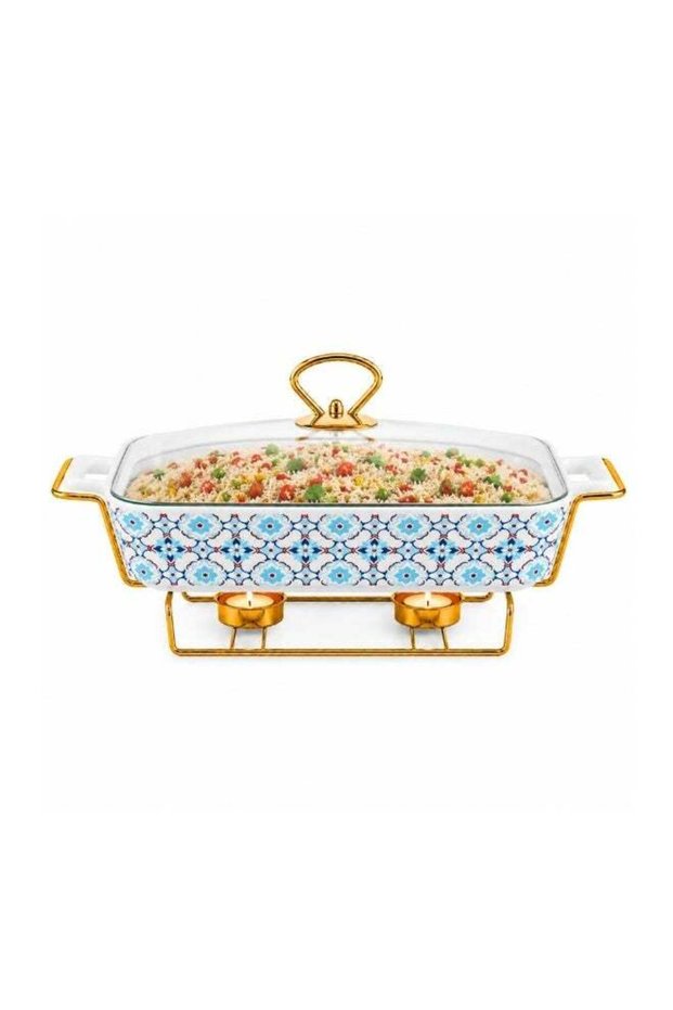 Ceramic Baking Tray with 14 Inch with Candle Holder Premium Porcelain Serving and Oven Dish Heat Re