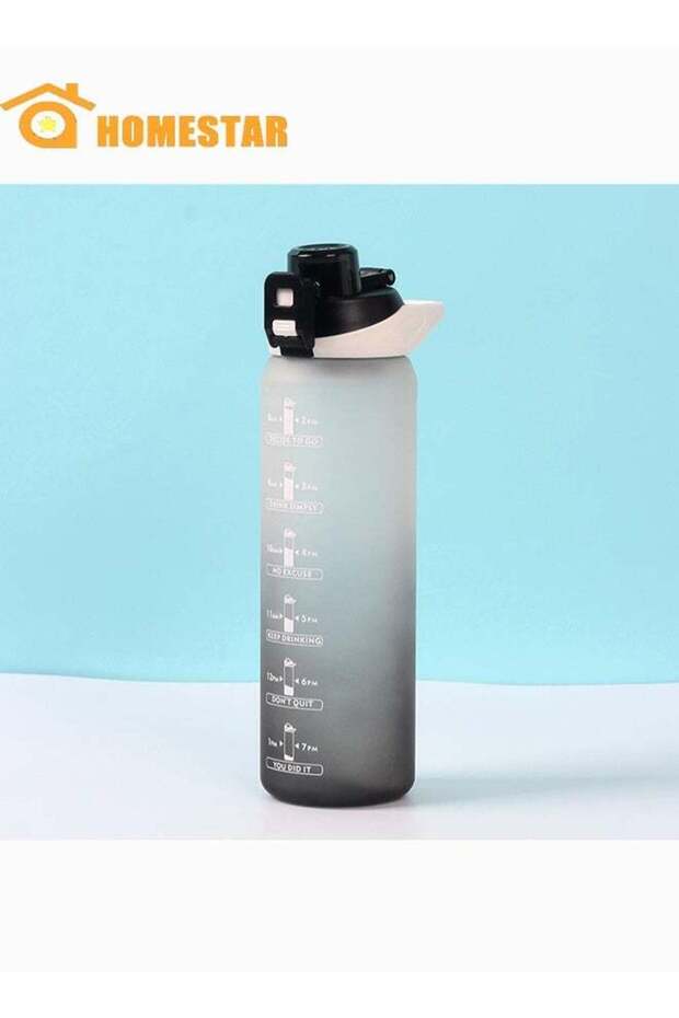 1000ML Water Bottle With Detachable Leakage Net, Leak Proof, With Time Marker For Sport, School, Gym, Office