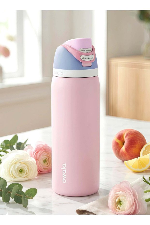 Owala FreeSip Insulated Stainless Steel Water Bottle With Straw For Sports Travel And School BPA Free Sports Water Bottle(Pink 32OZ)