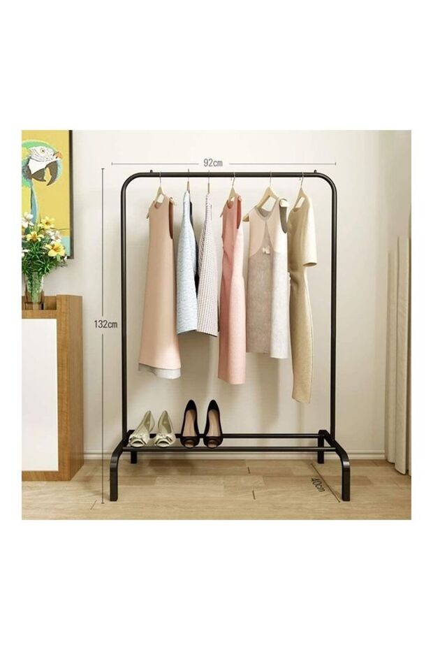 Floor Standing Cloth Rack Black