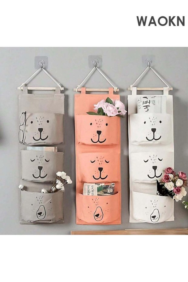 3 Pcs Bear Storage Simple Display Rack – Adorable Nursery Decor for Baby’s Room, 3-Piece Organizer for Books, Plush Toys, Diapers & Maternity Essentials – Multi-Use Shelf for Newborn Clothes, Baby To