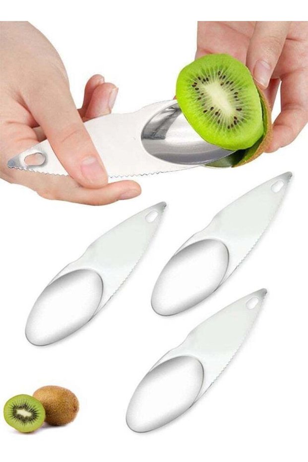 3 Pack 2-in-1 Kiwi Fruit Scooper Peeler Stainless Steel Kitchen Tool for Avocado Dragon Fruit
