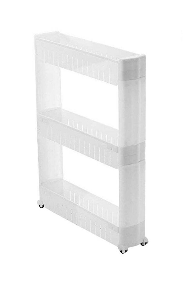 3 Tier Slim Storage Rack White 55 x 72cm