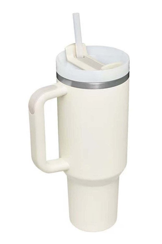 40oz Insulated Mug with Handle and Straw Lid Reusable Vacuum Mug Leak Proof Lid