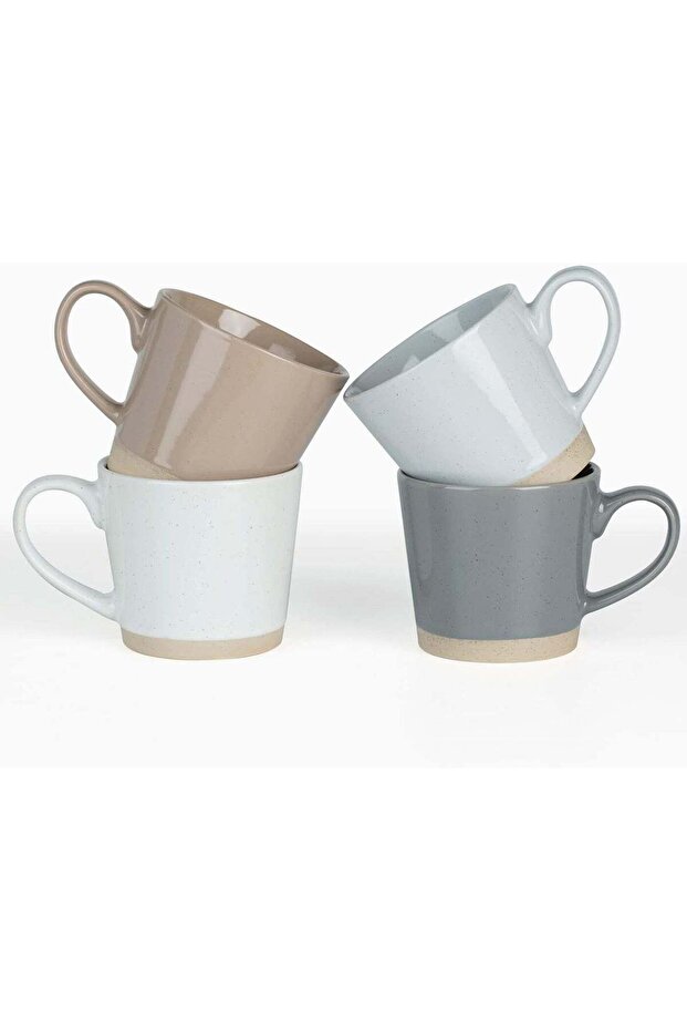 famiware Saturn 4 Pieces Coffee Mug Set, 12 oz Multi-color Stoneware Mugs