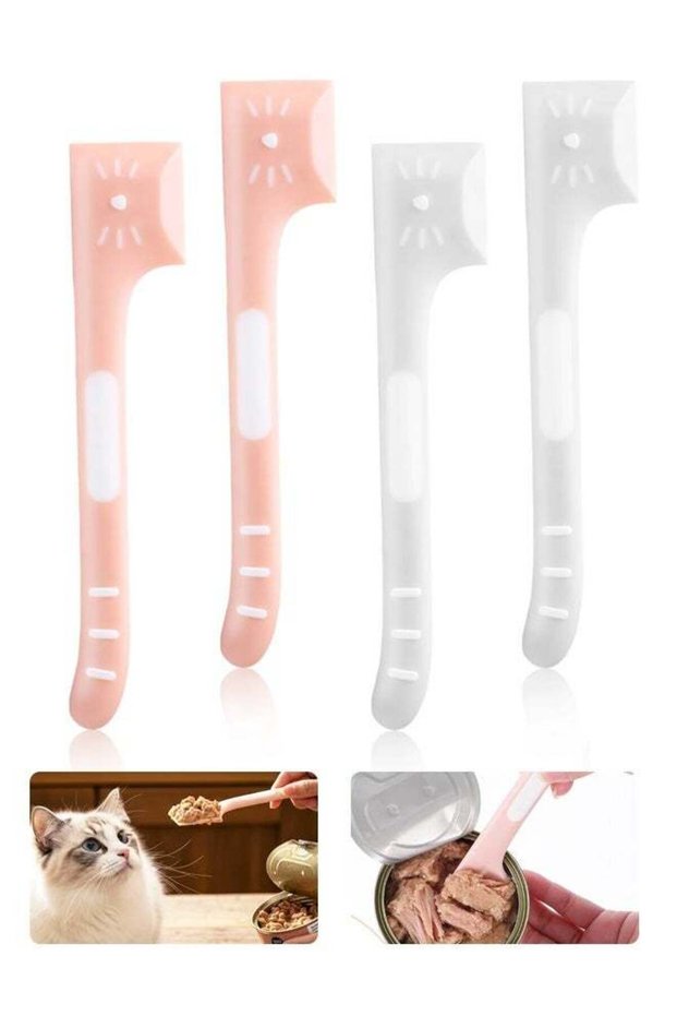 4PCS Pet Food Spoon, Cat Dog Wet Food Spatula Can Spoon