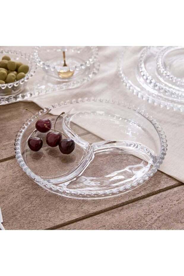 Merriam 3-Partition Beaded Serving Plate 23.3 x 2.5 cm