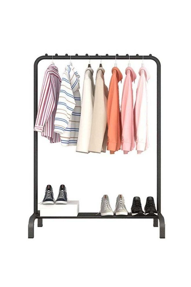 Pipe Clothing Garment Rack Black 110x40x150cm