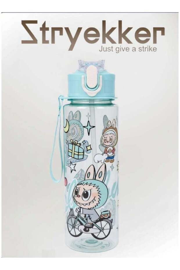 Kids 1L Cartoon Water Bottle - blue Design | Leak-Proof & Reusable