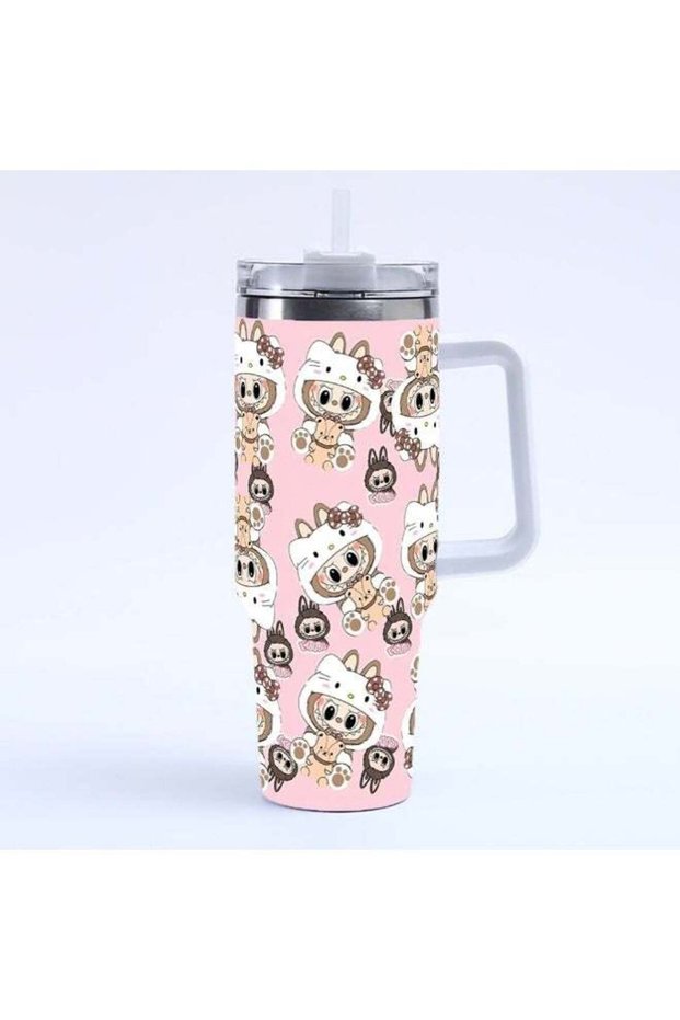 Labubu 40oz Quencher Stainless Steel Insulated Tumbler with Lid and Straw for Water, Iced Tea or Coffee, Smoothie and More
