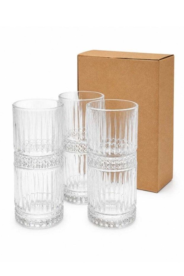 Set of 6 Premium Glass Tumblers – Diamond & Ribbed Texture for Water, Juice, and Spirits